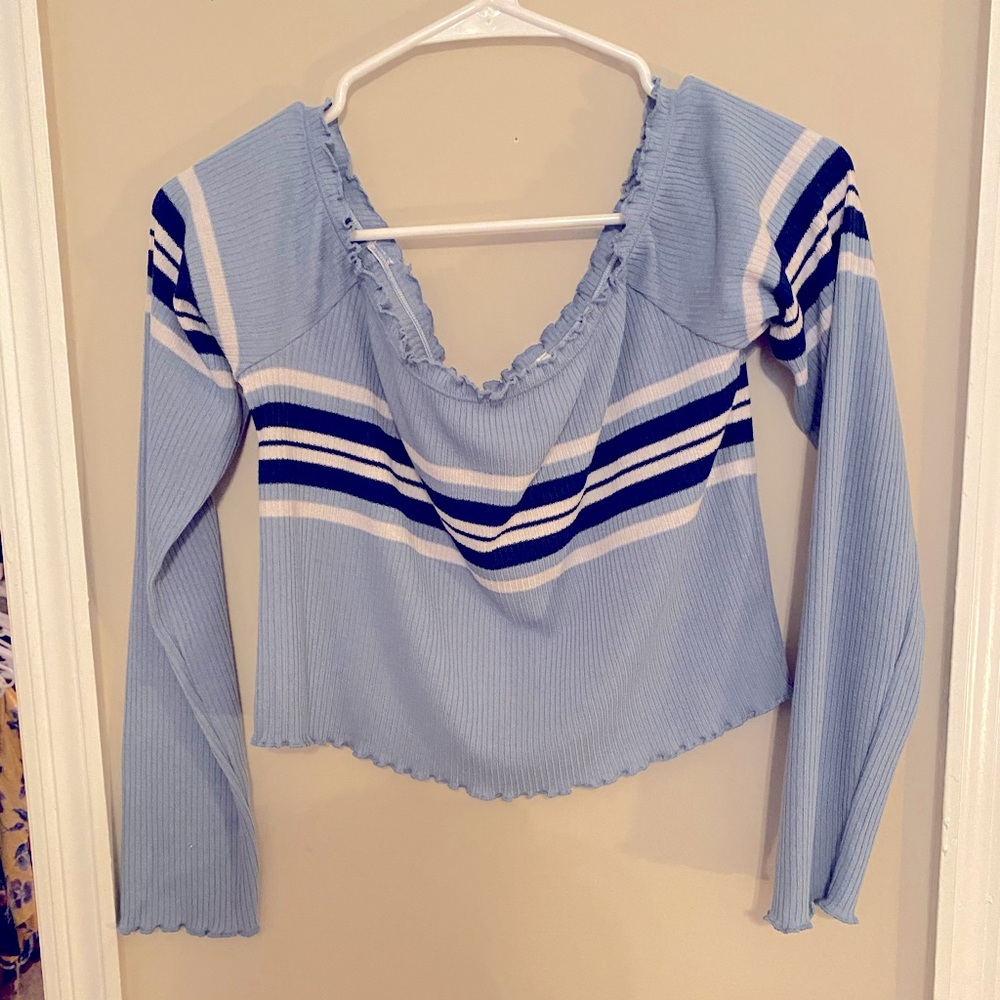 Blue Off Shoulder Top